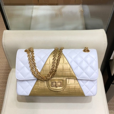 Chanel 2019 Women  Chain Leather Shoulder Bag 1112 ,24CM - 샤넬 2019 여성용 체인 레더 숄더백1112 - CHAB1177,24CM,화이트