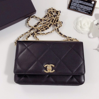 Chanel 2019 WOC Chain Cross Bag,19CM - 샤넬 2019 WOC 체인 크로스백,CHAB1085,19CM,블랙