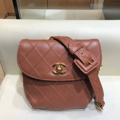 Chanel 2019 Women Leather Belt Bag ,17CM - 샤넬 2019 여성용 레더 벨트백,CHAB1212,17CM,브릭브라운