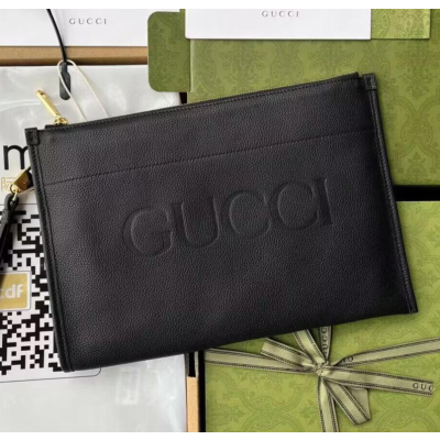 Gucci 2023 Leather Clutch Bag ,30CM - 구찌 2023 레더 남성용 클러치백 575991,GUB0815,30cm,블랙