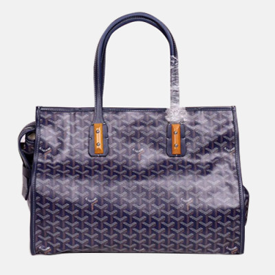 Goyard 2019 PVC & Leather Tote Shopper Bag - 고야드 2019 PVC & 레더 토트 쇼퍼백,GYB0179,네이비