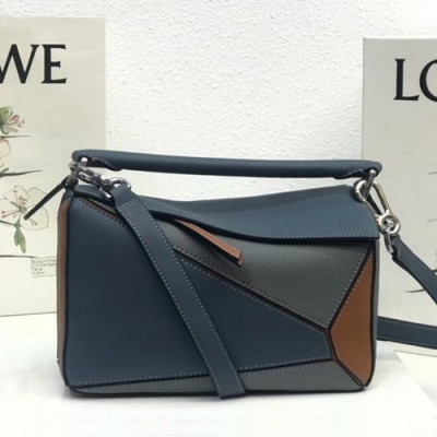 Loewe 2019 Puzzle Small Shoulder Bag, 24CM - 로에베 2019 퍼즐 스몰 숄더백 ,LOEB0340, 24CM,블루