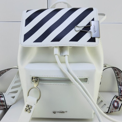 Off White 2019 Leather Back Pack,24cm - 오프화이트 2019 레더 남여공용 백팩 OFFB0079,24cm,화이트