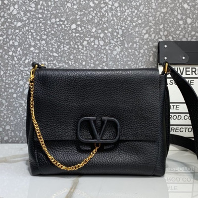 Valentino 2019 Leather Vsling Small Shoudler Bag,23CM - 발렌티노 2019 레더 브이슬링 스몰 숄더백,VTB0807,23CM,블랙