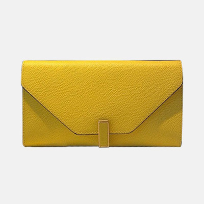 Valextra 2019 Ladies Epsom Leather Wallet - 발렉스트라 2019 여성용 엡송 레더 장지갑 VALB0002,20cm.옐로우