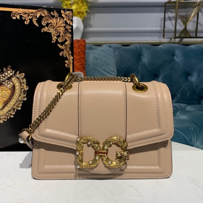 Dolce&Gabbana 2019 Leather Shoulder Cross Bag ,23CM - 돌체 앤 가바나 2019 레더 여성용 숄더 크로스백 DGB0023 ,23cm,베이지