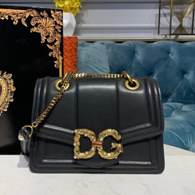 Dolce&Gabbana 2019 Leather Shoulder Cross Bag ,23CM - 돌체 앤 가바나 2019 레더 여성용 숄더 크로스백 DGB0024 ,23cm,블랙