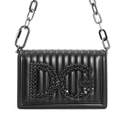 Dolce&Gabbana 2019 Leather Chain Cross Bag ,21CM - 돌체 앤 가바나 2019 레더 여성용 체인 크로스백 DGB0065,21cm,블랙