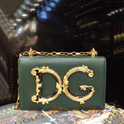 Dolce&Gabbana 2019 Leather Chain Cross Bag ,21CM - 돌체 앤 가바나 2019 레더 여성용 체인 크로스백 DGB0075,21cm,그린