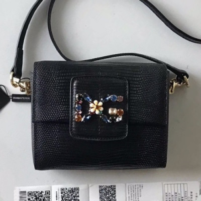 Dolce&Gabbana 2019 Leather Shoulder Cross Bag ,17CM - 돌체 앤 가바나 2019 레더 여성용 숄더 크로스백 DGB00102,17cm,블랙