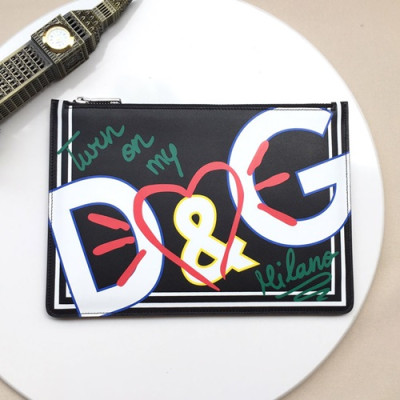 Dolce&Gabbana 2019 Leather Clutch Bag ,28CM - 돌체 앤 가바나 2019 레더 남성용 클러치백 DGB0111 ,28cm,블랙