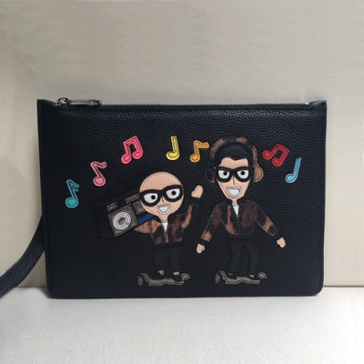 Dolce&Gabbana 2019 Leather Clutch Bag ,28CM - 돌체 앤 가바나 2019 레더 남성용 클러치백 DGB0127,28cm,블랙