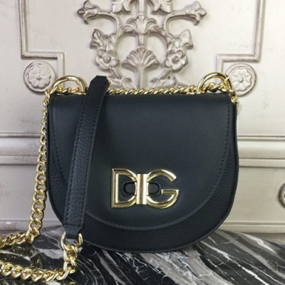 Dolce&Gabbana 2019 Leather Shoulder Cross Bag ,18.5CM - 돌체 앤 가바나 2019 레더 여성용 숄더 크로스백 DGB00144,18.5cm,블랙