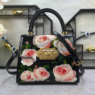 Dolce&Gabbana 2019 Leather Tote Shoulder Bag ,24CM - 돌체 앤 가바나 2019 레더 여성용 토트 숄더백 DGB0163,24cm,블랙