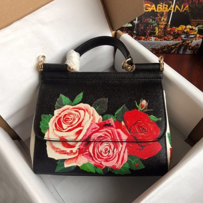 Dolce&Gabbana 2019 Leather Tote Shoulder Bag ,25CM - 돌체 앤 가바나 2019 레더 여성용 토트 숄더백 DGB0182,25cm,블랙