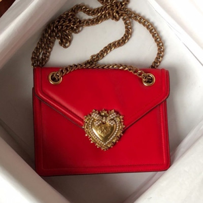 Dolce&Gabbana 2019 Leather Shoulder Cross Bag ,20.5CM - 돌체 앤 가바나 2019 레더 여성용 숄더 크로스백 DGB0214,20.5cm,레드