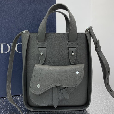 Dior 2019 Leather Tote Shoulder Bag,35CM - 디올 2019 레더 토트 숄더백 DIOB0436,35CM,그레이