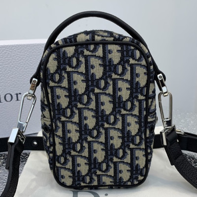 Dior 2019 Oblique Phone Bag / Shoulder Bag,17CM - 디올 2019 오블리크 남여공용 폰 백 / 숄더백  DIOB0438,17CM,블랙