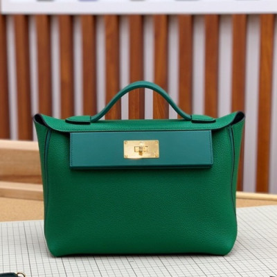 Hermes 2019 Kelly 2424 Togo Leather Tote Shoulder Bag ,29cm - 에르메스 2019 켈리 2424 토고 레더 여성용 토트 숄더백 HERB0773,29cm,그린