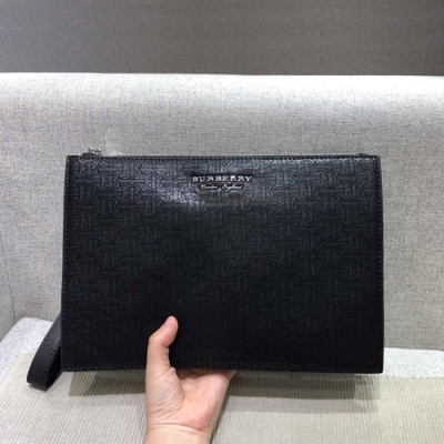 Burberry 2019 TB Leather Clutch Bag , 30cm - 버버리 2019 TB 남여공용 레더 클러치백 ,BURB0403,30cm,블랙