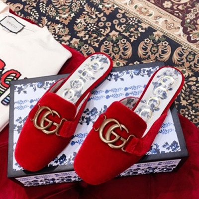 Gucci 2019 Ladies Leather Slipper - 구찌 2019 여성 레더 슬리퍼 GUCS0017,Size(225 -  250).레드