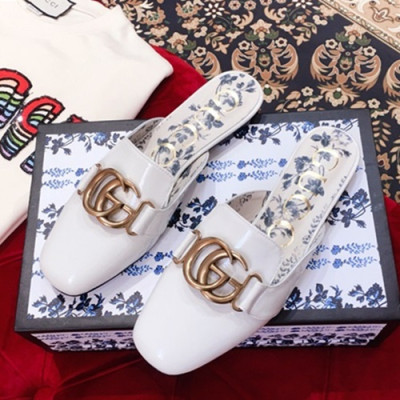 Gucci 2019 Ladies Leather Slipper - 구찌 2019 여성 레더 슬리퍼 GUCS0019,Size(225 -  250).화이트