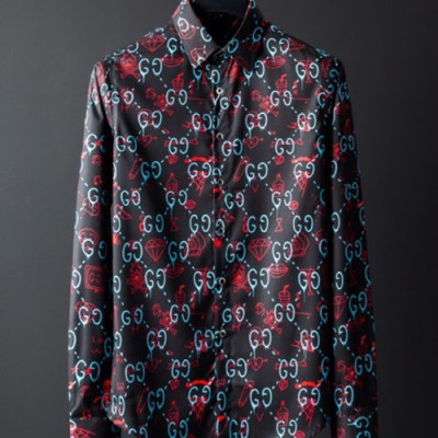 Gucci 2019 Mens Logo Slim Fit Cotton shirt - 구찌 남성 로고 슬림핏 코튼 셔츠 GUCST0081.Size(M-3XL).블랙/화이트