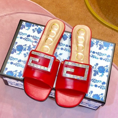 Gucci 2019 Ladies Leather Slipper - 구찌 2019 여성 레더 슬리퍼 GUCS0047,Size(225 -  250).레드