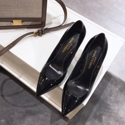 Saint Laurent 2019 Ladies Metal Logo Pumps High Heel - 입생로랑 2019 여성용 메탈로고 펌프스 하이힐,SLS0006.Size(225 - 255).블랙(실버)