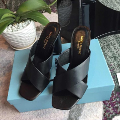 Saint Laurent 2019 Ladies High Heel Slipper - 입생로랑 2019 여성용 하이힐 슬리퍼,SLS0023.Size(225 - 245).블랙