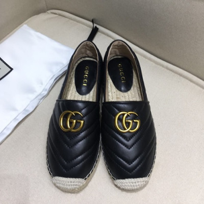 Gucci 2019 Ladies Leather Eseupadyu Slip On - 구찌 2019 여성용 레더 에스파듀 슬립온,GUCS0068.Size(225 -  255).블랙