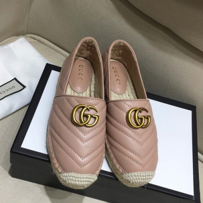 Gucci 2019 Ladies Leather Eseupadyu Slip On - 구찌 2019 여성용 레더 에스파듀 슬립온,GUCS0069.Size(225 -  255).베이지핑크