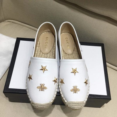 Gucci 2019 Ladies Leather Eseupadyu Slip On - 구찌 2019 여성용 레더 에스파듀 슬립온,GUCS0072.Size(225 -  250).화이트