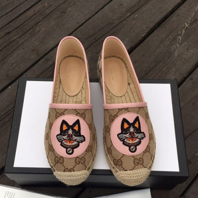 Gucci 2019 Ladies Canvas Eseupadyu Slip On - 구찌 2019 여성용 캔버스 에스파듀 슬립온,GUCS0077.Size(225 -  245).브라운