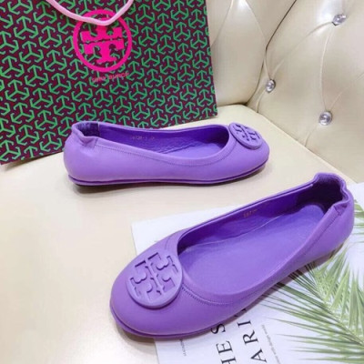 Tory  Burch 2019 Ladies Initial Logo Leather Ballet Flat Shoes - 토리버치 2019 여성용 이니셜 로고 레더 발렛 플랫 슈즈 TBS0001,.Size(220 - 255),퍼플