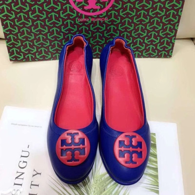 Tory  Burch 2019 Ladies Initial Logo Leather Ballet Flat Shoes - 토리버치 2019 여성용 이니셜 로고 레더 발렛 플랫 슈즈 TBS0010,Size(220 - 255),블루