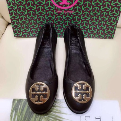 Tory  Burch 2019 Ladies Initial Logo Leather Ballet Flat Shoes - 토리버치 2019 여성용 이니셜 로고 레더 발렛 플랫 슈즈 TBS0014,Size(220 - 255),블랙