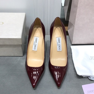 Jimmy Choo 2019 Ladies Leather Pumps High Heel - 지미츄 2019 여성용 레더 펌프스 하이힐 JIMS0028.Size(225 - 245).다크와인