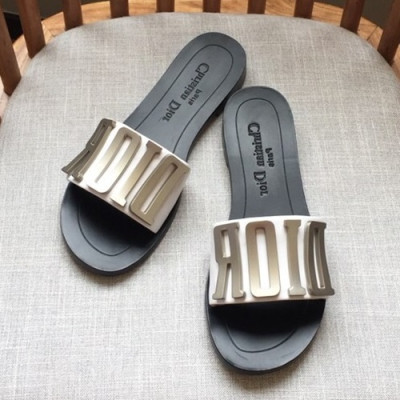 Dior 2019 Ladies Leather Slipper - 디올 2019 여성용 레더 슬리퍼 DIOS0008.Size (225 - 250).블랙+화이트