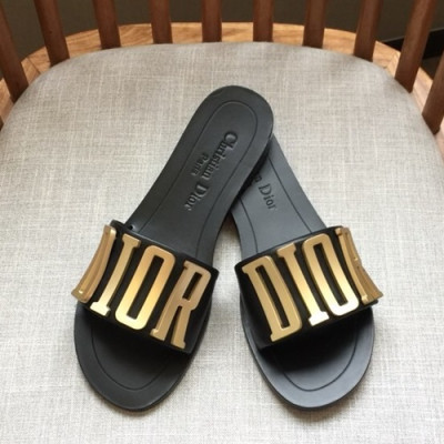 Dior 2019 Ladies Leather Slipper - 디올 2019 여성용 레더 슬리퍼 DIOS0009.Size (225 - 250).블랙