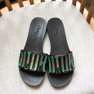 Dior 2019 Ladies Leather Slipper - 디올 2019 여성용 레더 슬리퍼 DIOS0011.Size (225 - 250).블랙