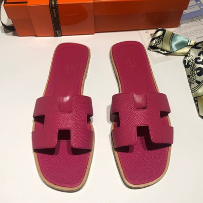 Hermes 2019 Ladies Oasis Leather Slipper - 에르메스 2019 여성용 오아시스 레더 슬리퍼 HERS0068,Size(225 - 245).핫핑크