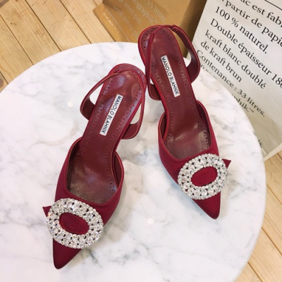 Monolo Blahnik 2019 Ladies High Heel Slingback - 마놀로 블라닉 2019 여성용 실크 하이힐 슬링백,MONS0025.Size(220- 250).레드