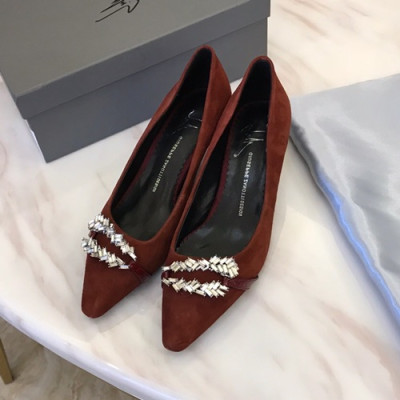 Giuseppe Zanoti 2019 Ladies Suede Pumps Middle Heel - 쥬세페자노티 2019 여성용 스웨이드 펌프스 미들힐 ,GZS0002.Size(220 - 250).다크와인