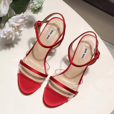 Miumiu 2019 Ladies High Heel Sandal - 미우미우 2019 여성용 하이힐 샌들 MIUS0041.Size(220 - 250).레드