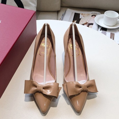 Roger Vivier 2019 Ladies Leather Middle Heel Pumps - 로저비비에 2019 여성용 미들힐 펌프스 RVS0053.Size(220 - 245).누드