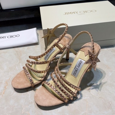 Jimmy Choo 2019 Ladies Suede High Heel Sandal - 지미츄 2019 여성용 스웨이드 하이힐 샌들 JIMS0034.Size(225 - 245).베이지핑크