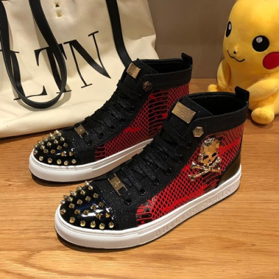 Philipp plein 2019 Mens Leather Sneakers  - 필립플레인 2019 남성용 레더 스니커즈 PPS0003,Size(240 - 270).레드