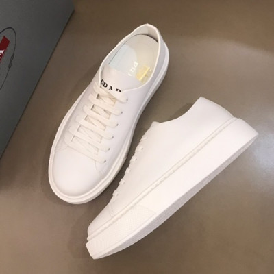 Prada 2019 Mens Leather Sneakers - 프라다 2019 남성용 레더 스니커즈 PRAS0063,Size(240 - 275).화이트