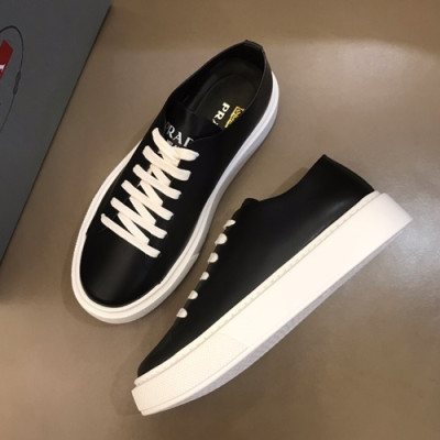 Prada 2019 Mens Leather Sneakers - 프라다 2019 남성용 레더 스니커즈 PRAS0064,Size(240 - 275).블랙